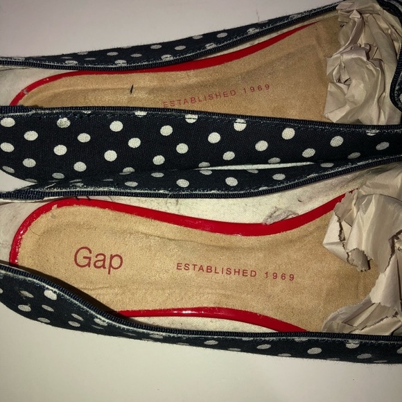 Gap canvas navy and polka dot flat - Picture 5 of 6